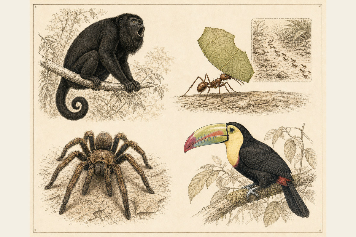 A naturalist’s plate of Tikal wildlife